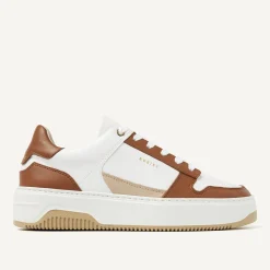 Basket Court Wit Bruine Sneakers Voor Dames