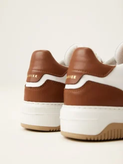 Basket Court Wit Bruine Sneakers Voor Dames
