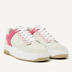 Basket Court Wit Roze Sneakers Voor Dames