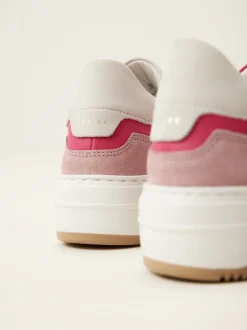 Basket Court Wit Roze Sneakers Voor Dames