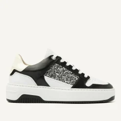 Basket Court Zwarte Glitter Sneakers Voor Dames