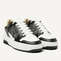Basket Court Zwarte Glitter Sneakers Voor Dames