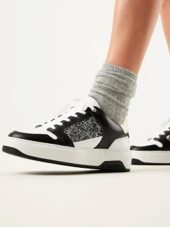 Basket Court Zwarte Glitter Sneakers Voor Dames