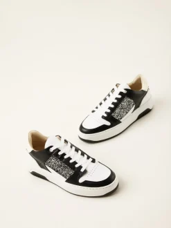 Basket Court Zwarte Glitter Sneakers Voor Dames