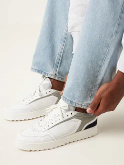 Cliff Cane Wit Blauwe Sneaker Voor Heren
