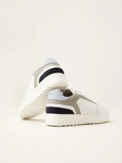 Cliff Cane Wit Blauwe Sneaker Voor Heren