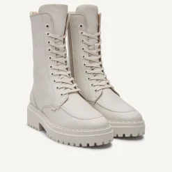 Fae Aubine Beige Biker Boots Voor Dames