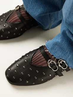 Gisele Grace Studs Zwarte Ballerina's Voor Dames