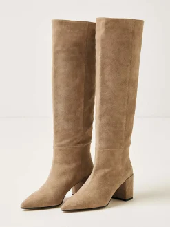 Isa Bella Taupe Suede Boots Voor Dames