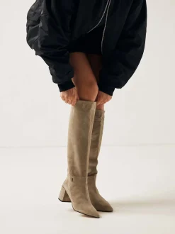 Isa Bella Taupe Suede Boots Voor Dames