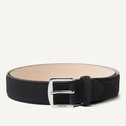 James Belt Donkerblauw Suède Riem Voor Heren