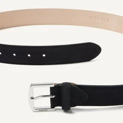 James Belt Donkerblauw Suède Riem Voor Heren