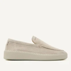 Jiro Mio Beige Suède Loafers Voor Heren