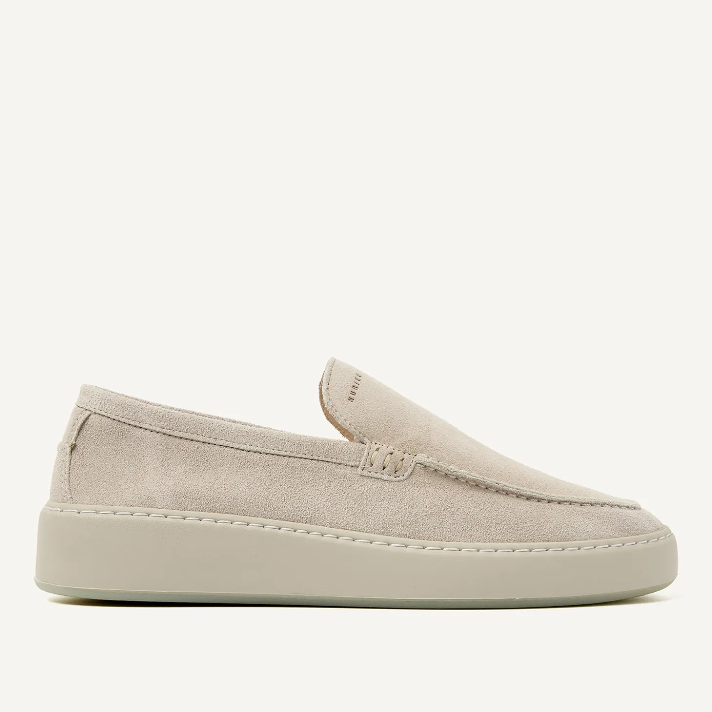 Jiro Mio Beige Suède Loafers Voor Heren
