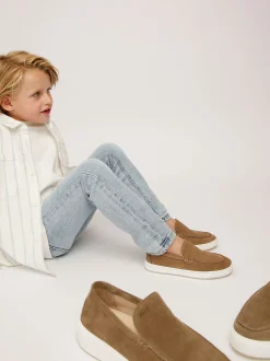 Jiro Mio JR Taupe Loafers Voor Kids