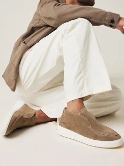 Jiro Suo Taupe Mid Loafers Voor Heren