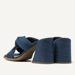 Lana Twist Denim Blauwe Sandalen Voor Dames