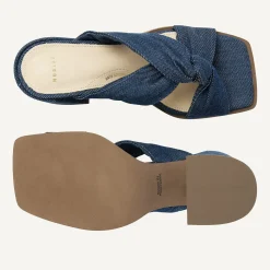Lana Twist Denim Blauwe Sandalen Voor Dames