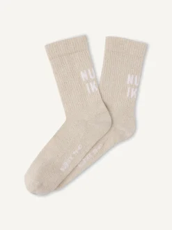 Nova Beige Glitter Sokken Voor Dames