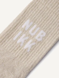 Nova Beige Glitter Sokken Voor Dames