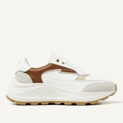 Oberon Nora Wit Bruine Sneakers Voor Dames