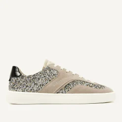 Ray Owen Grijze Glitter Sneakers Voor Dames