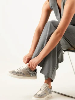 Ray Owen Grijze Glitter Sneakers Voor Dames