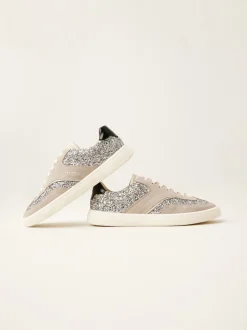 Ray Owen Grijze Glitter Sneakers Voor Dames