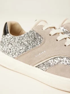 Ray Owen Grijze Glitter Sneakers Voor Dames