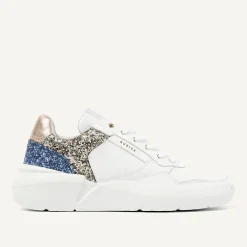 Roque Road Wave Witte Glitter Sneakers Voor Dames