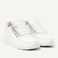 Roque Roman Wit Beige Sneakers Voor Dames