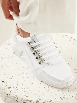 Roque Roman Wit Beige Sneakers Voor Dames