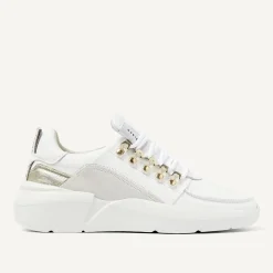 Roque Roman Wit Gouden Sneakers Voor Dames