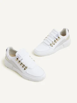 Roque Roman Wit Gouden Sneakers Voor Dames