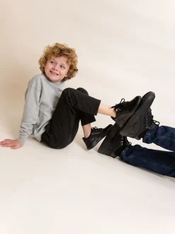 Roque Roman JR Zwarte Raven Combi Sneakers Voor Kids