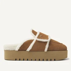 Teddy Chunky Fur Cognac Slippers Voor Dames