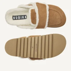 Teddy Chunky Fur Cognac Slippers Voor Dames