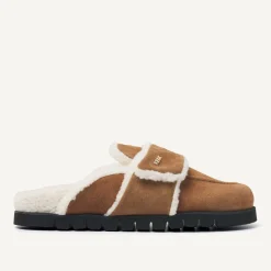Teddy Fur Cognac Slippers Voor Dames