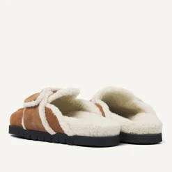 Teddy Fur Cognac Slippers Voor Dames