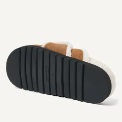 Teddy Fur Cognac Slippers Voor Dames