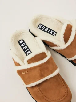 Teddy Fur Cognac Slippers Voor Dames