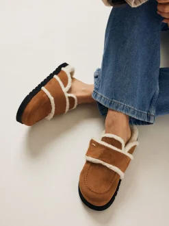 Teddy Fur Cognac Slippers Voor Dames