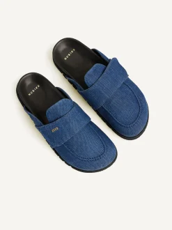 Teddy Montana Denim Slippers Voor Dames