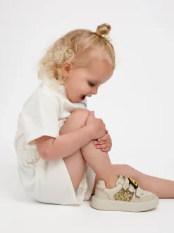 Vince Straps K Beige Glitter Sneakers Voor Kids