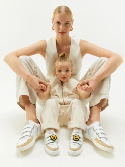 Vince Straps K Wit Bruine Sneakers Voor Kids