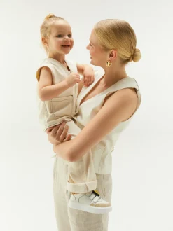 Vince Straps K Wit Bruine Sneakers Voor Kids